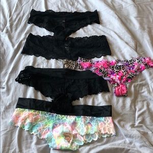 5 pairs of extra low rise cheekster panties. NWOT